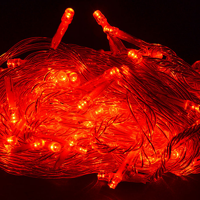 지아이비 LED 은하수전구 288구 DC24V 24m, 투명(선), 빨강(전구), 1개