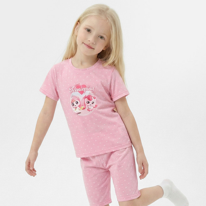 프리미에팜 아동용 캐치 티니핑 쿨터치 5부 상하복 세트 OG1EW49485