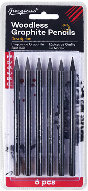 조르조네 전문가용 미술 목탄펜슬 6종 세트, HB, 2B, 4B, 6B, 8B, EE, 1세트