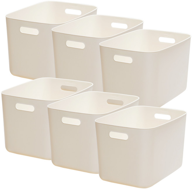 보노하우스 국내 제조 로코스 수납정리함, 크림, L, 6개