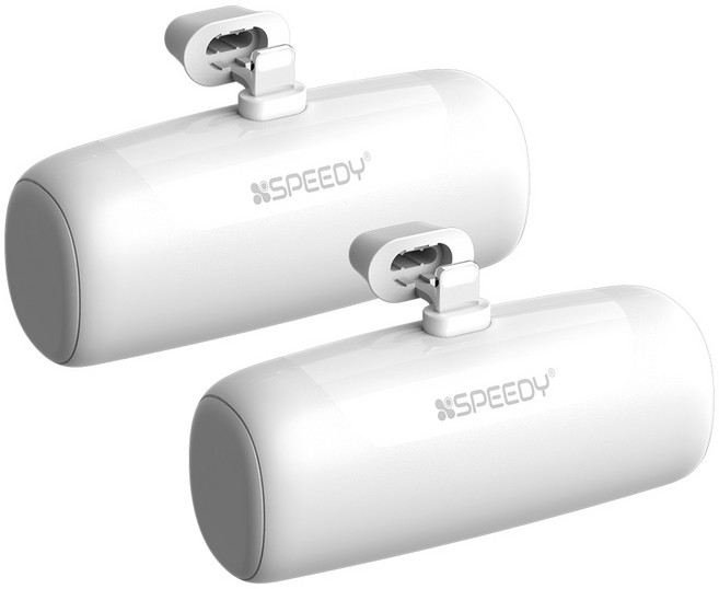 스피디 일체형 미니 도킹 무선 보조배터리 애플 2p, SPE-B2PA5GPQ8P(8핀), 화이트