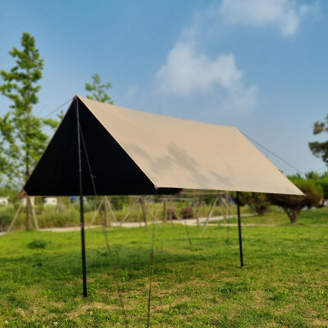 캠프빌리지 방수 블랙코팅 심실링 렉타타프, 베이지