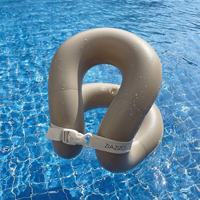 지아지조 어린이 물놀이 넥튜브 구명조끼, 베이지, 1개