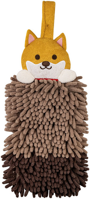 日本 oka 可愛動物擦手巾, 柴犬 棕色, 1條