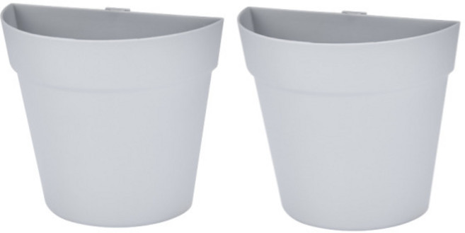 라온팩토리 무타공 심플 인테리어 벽걸이 부착 화분, 그레이, 2개