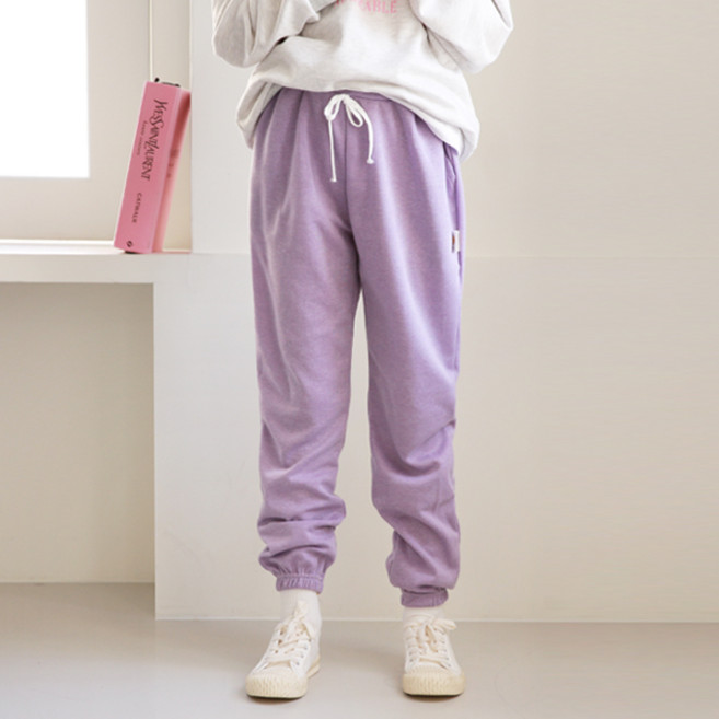 나나주니 여아용 스마일 라벨 조거 바지