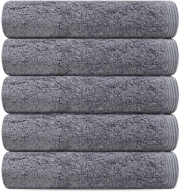 송월타월 프리미엄 뱀부얀 그레이스40 타올 190g 면사, 그레이, 5개