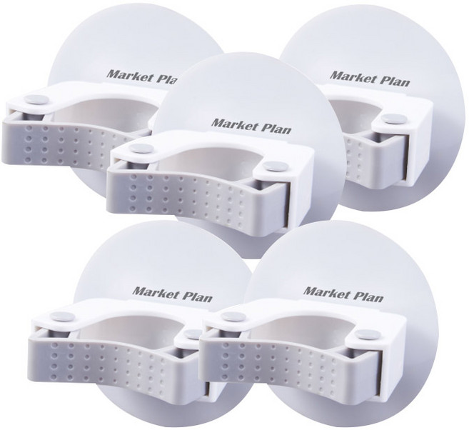 마켓플랜 대걸레 고정 후크, 화이트, 5개