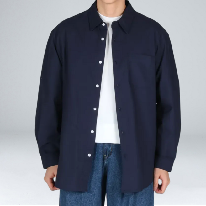 이브클로젯 남성용 오버핏 코튼 옥스포드 셔츠 6710-1