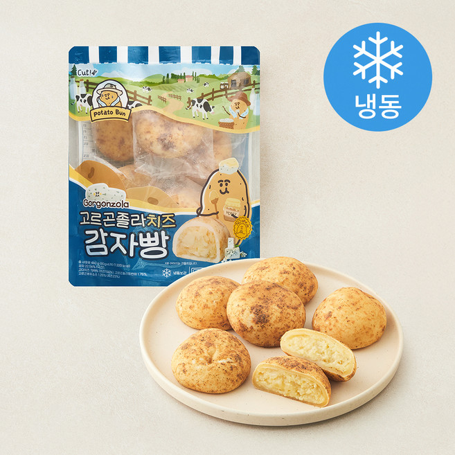 감자밭 춘천 고르곤졸라 감자빵 (냉동), 80g, 1개, 6개입