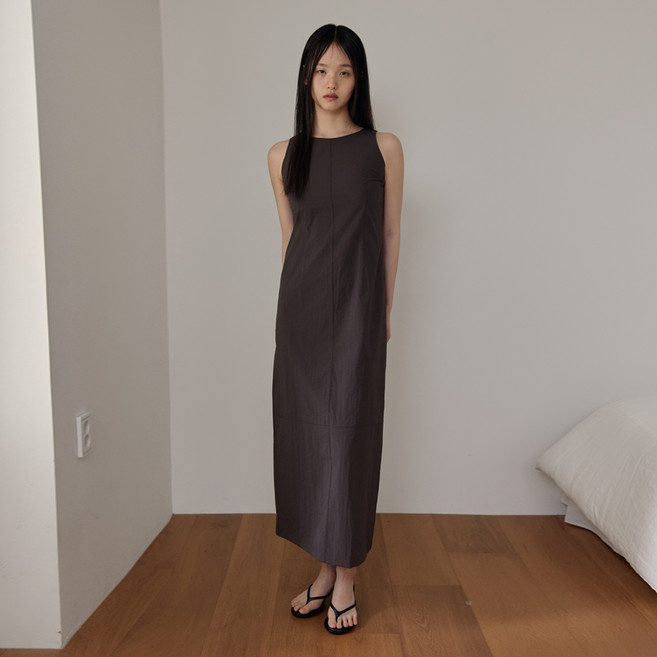 38COMEONCOMMON Nylon Sleeveless Dress 洋裝, 棕色