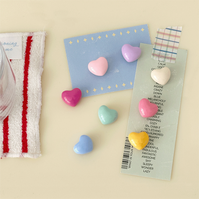 데미무드 비틀하트 냉장고 자석 8종 세트, 혼합색상