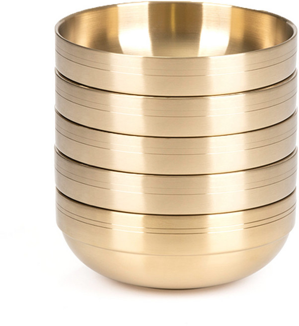 키친아트 금상첨화 티타늄 이중면기 중형 20 x 8 cm, 골드, 5개