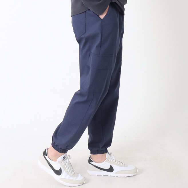 GGBLACK 男款 Rodi 寬版工裝束口棉褲