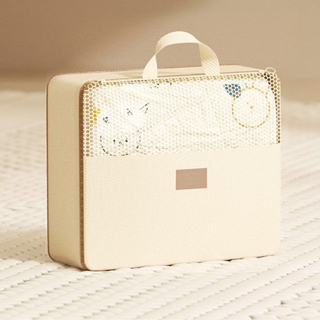 더플로우커머스 가정용 모던 이불커버 옷 보관 압축 파우치 카키, 1개, 1개입