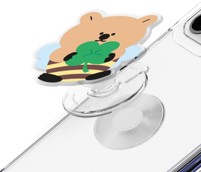 트라이코지 아크릴 체인지톡, 꿀벌쿼카 네잎클로버, 1개