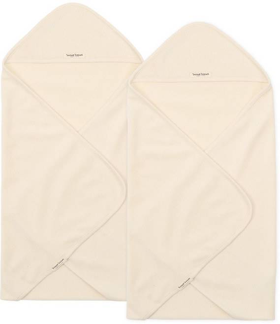 도담도담오가닉 유아용 후드 목욕타올, 베이지, 2개