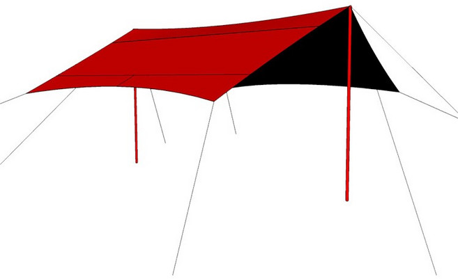 미르카 커브스 타프 300D 스킨플러스 + 슬라이드 폴대 세트, 블랙, 1세트