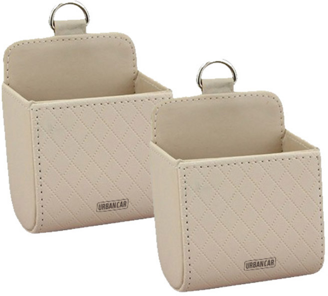 어반카 차량용 송풍구형 레더포켓, 2개, 베이지