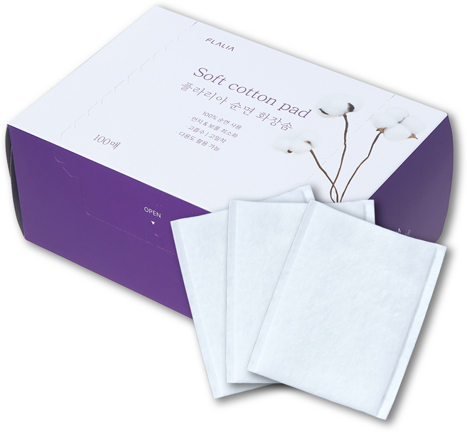 플라리아 순면 국산 화장솜 FCT-001, 1개, 100개입
