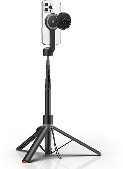 슈피겐 맥세이프 원터치 원더스냅 맥핏 삼각대 셀카봉 168cm, 블랙, 1개, S581W