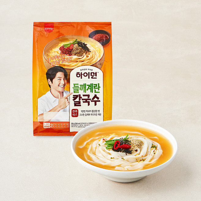 하이면 전주식 들깨계란칼국수 2인분, 390g, 1개