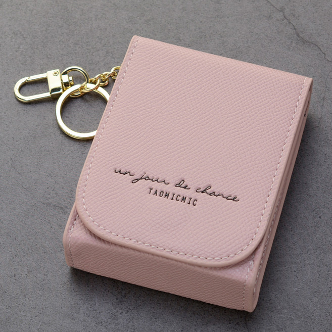 핸날 여성용 미러 립스틱 자석 키홀더 파우치