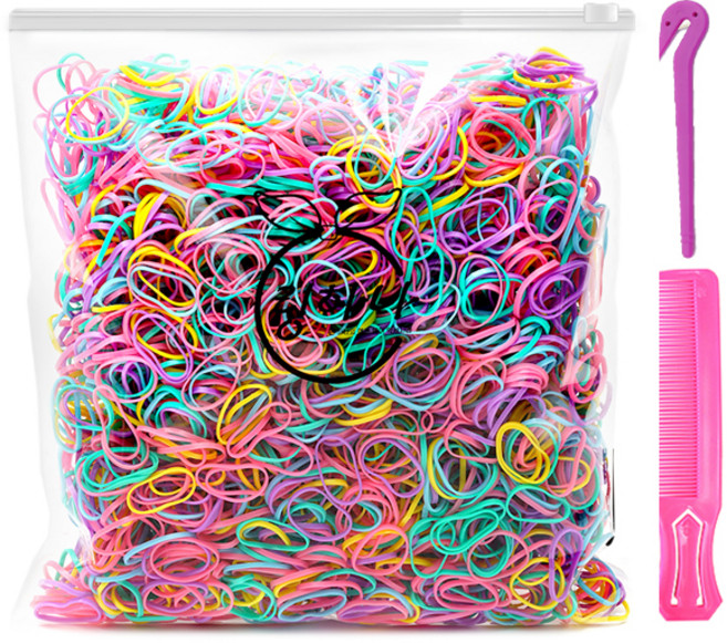 링하나 대용량 머리끈 지퍼백 + 이지컷 + 빗 세트 RH3