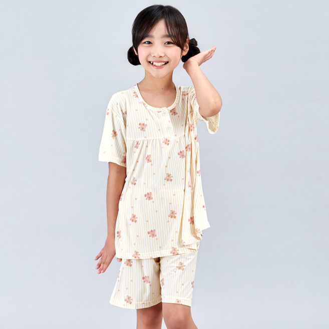 폭스클럽 블링블링 통기성 냉감 반팔잠옷 상하의 세트