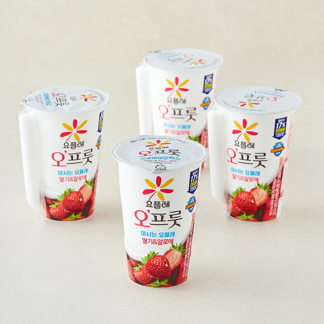 오프룻 마시는 요플레 딸기 & 알로에, 180ml, 1개입, 4개