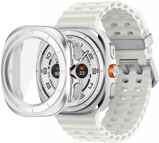 스페이스쉴드 갤럭시 워치 울트라 호환 PC 강화유리 올인원 케이스, 실버, 1개