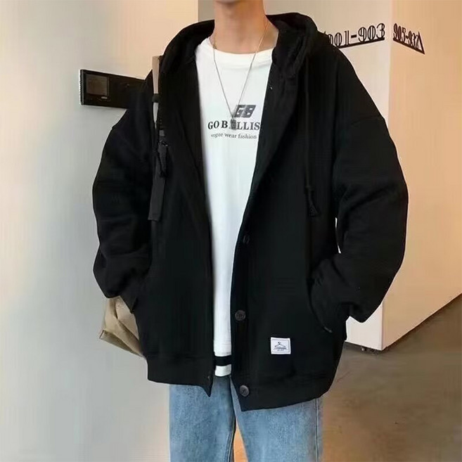 男款 DM 補丁鈕扣連帽夾克