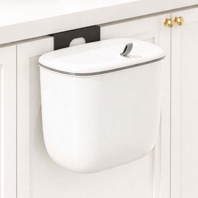 메오 키친 싱크대 걸이형 휴지통 8L, 화이트