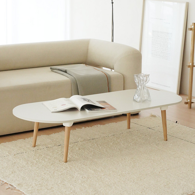 레몬트리 국내제조 E0 LPM 우드 접이식 타원형 1500 테이블, 실버 그레이