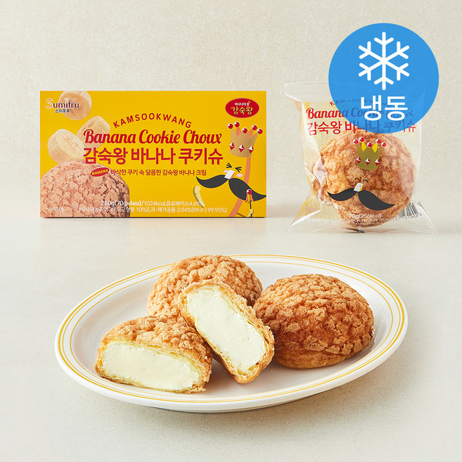 감숙왕 스미후루 바나나 쿠키슈 (냉동), 70g, 1개, 4개입