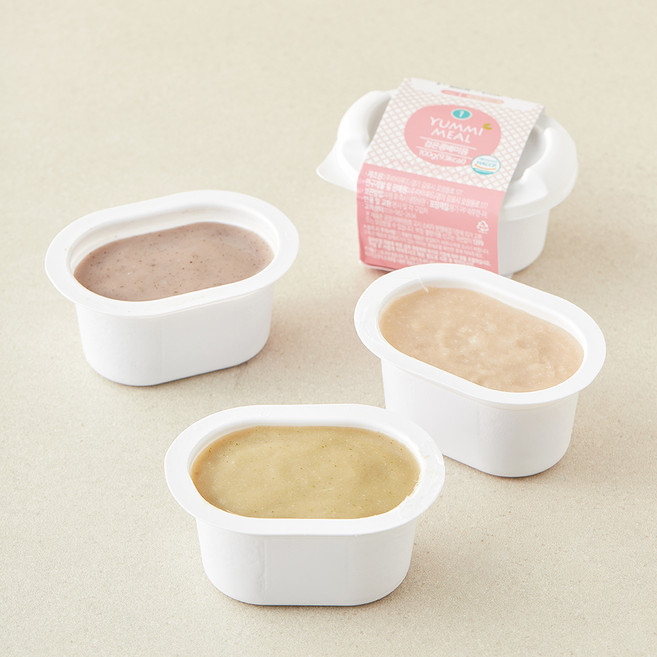 얌이밀 초기 4~6개월 이유식 둘미음 검은콩배 100g + 소고기브로콜리 100g + 소고기배 100g B세트, 1세트