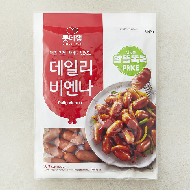 롯데햄 데일리 비엔나, 500g, 1개