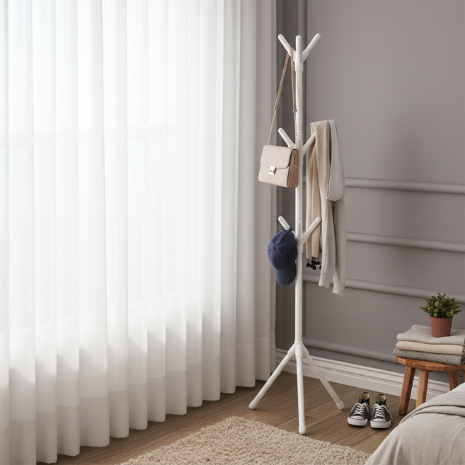 로이 심플한 디자인 옷걸이 50 x 170 cm, 화이트