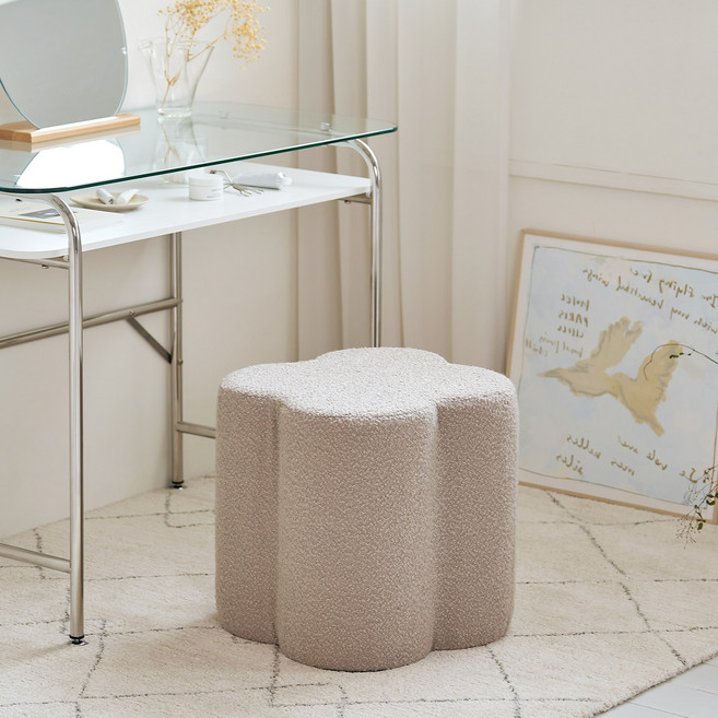 룸앤홈 클로버 스툴, 웜그레이, 1개