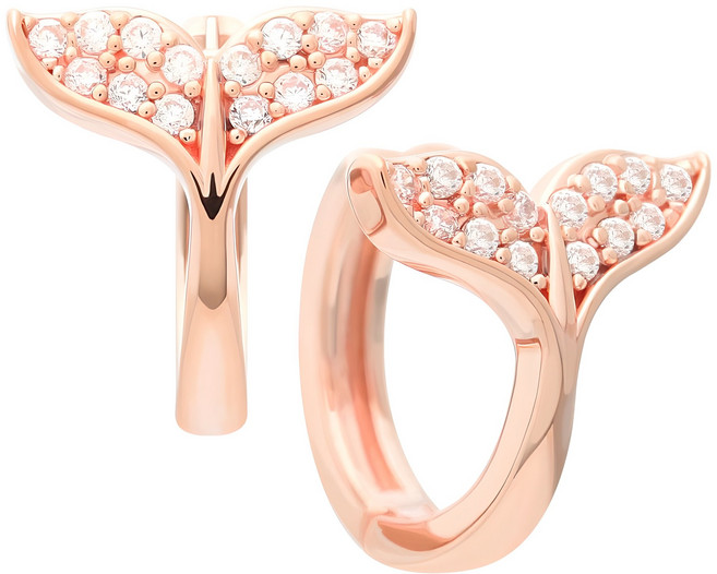 女款 14K 包金針 鯨魚尾 鋯石 幸運耳環 JT217 + 贈禮盒