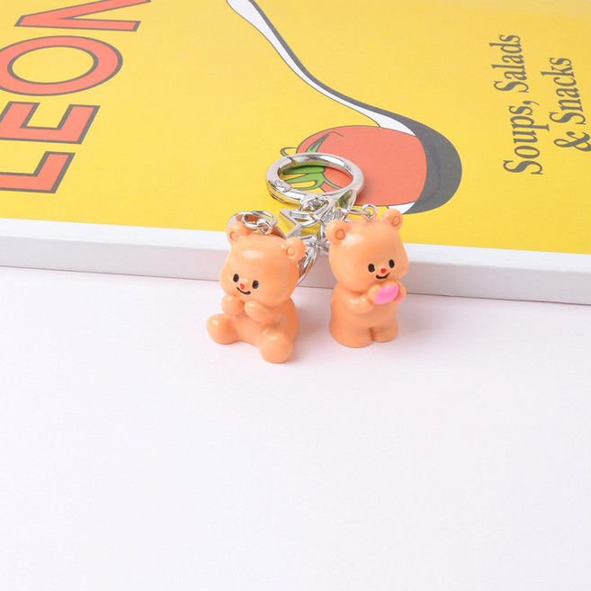 깜찍한 아기곰 키링, 브라운, 1개