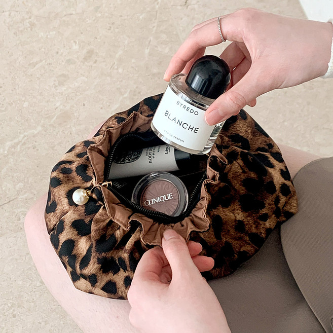 끄레앙 호피 여행용 화장품 생리대 수납 미니 파우치 P640