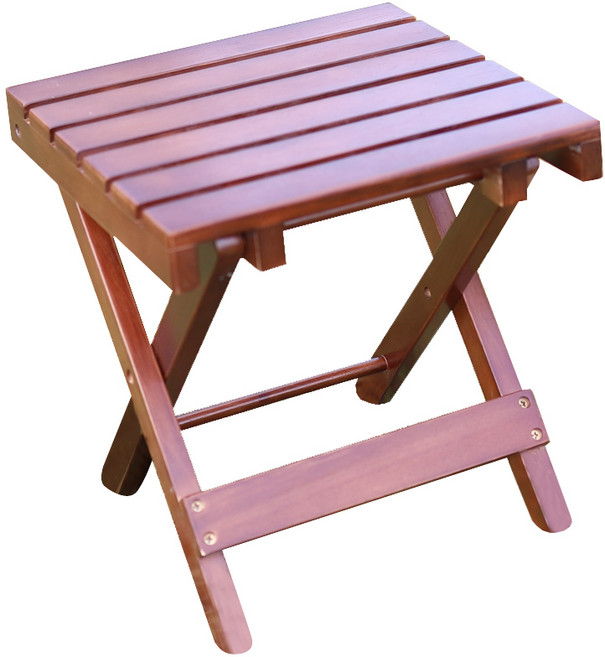 숲속애 감성캠핑 원목 스툴 다용도 접이식 받침대 테이블, 브라운