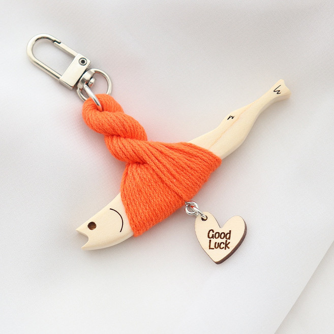 마켓유니버스 액막이명태 명구 키링, 오렌지+기본눈 굿럭, 1개