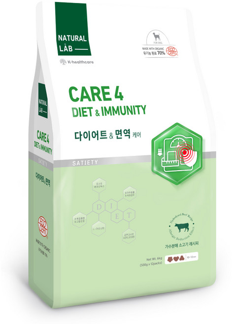 네츄럴랩 강아지 케어 유기농 기능성 사료, 다이어트(체중감소), 6kg, 1개