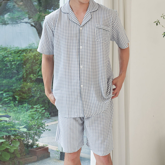 GLAM GONGGAM 男士 Moment 短袖睡衣兩件式 夏季睡衣兩件式套裝