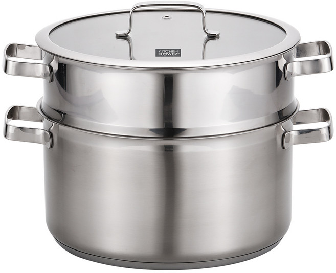 키친플라워 프리미엄 스텐 찜냄비, 26cm, 1개