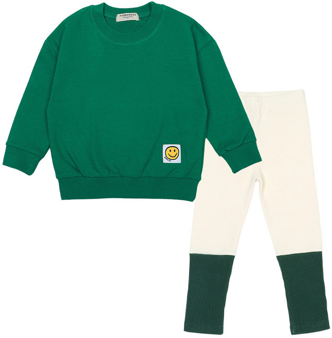 레인보우키즈 아동용 스마일 라벨 상하복 세트