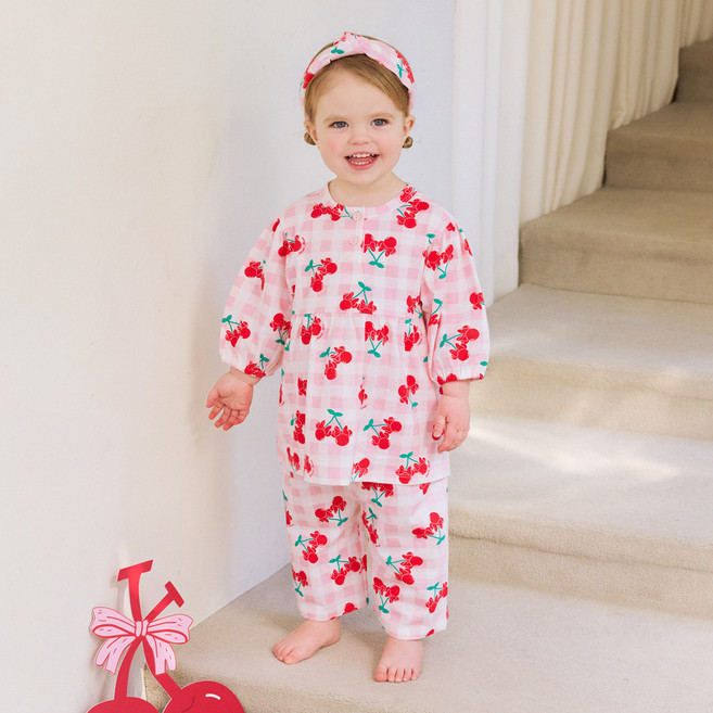 몰리멜리프렌즈 디즈니 미니마우스 체크체리7부 파자마 세트