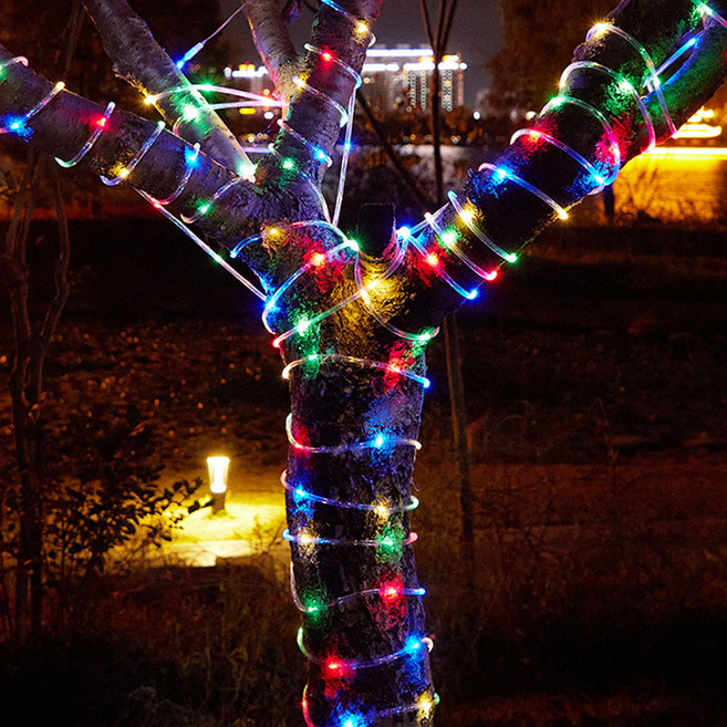 교체 가능한 대용량 태양광 LED 호스등 22M 200구, 칼라, 22M, 1개